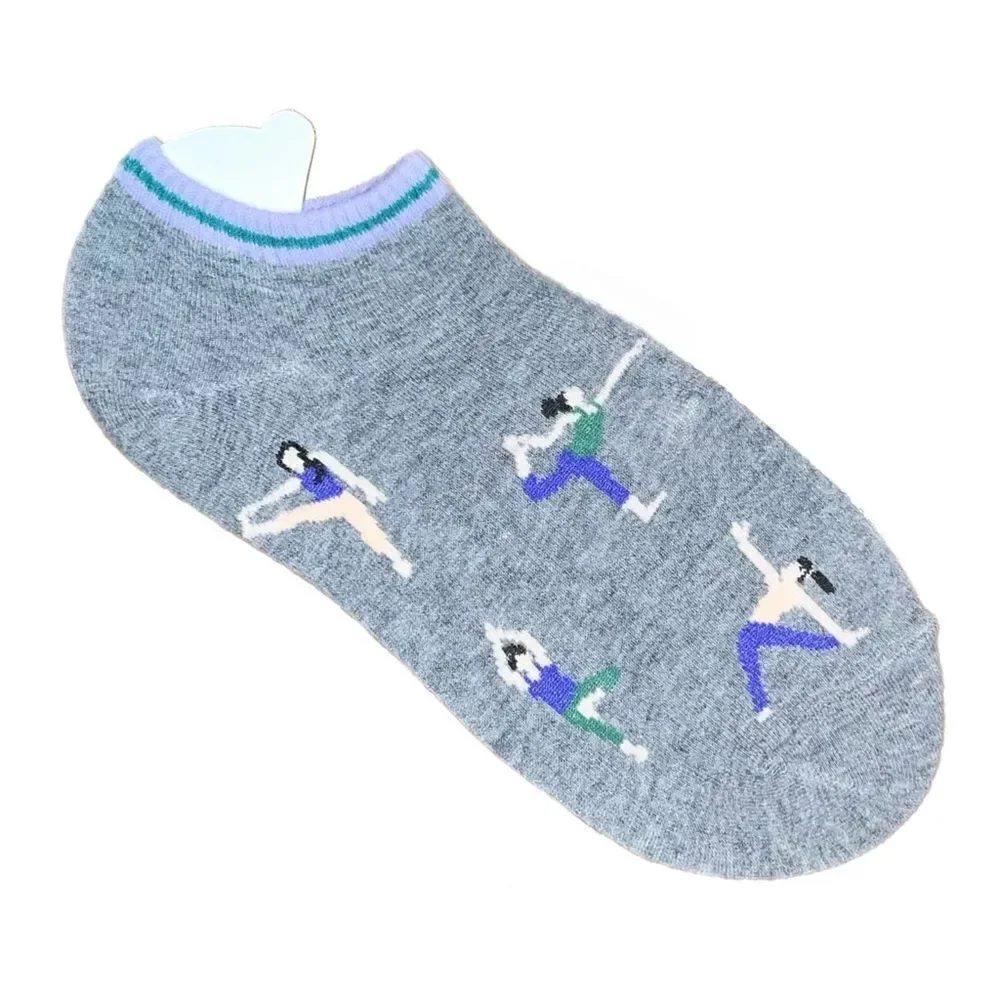 Women’s Two-Pack No-Show Socks - Namaste/Yoga Pose